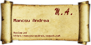 Mancsu Andrea névjegykártya